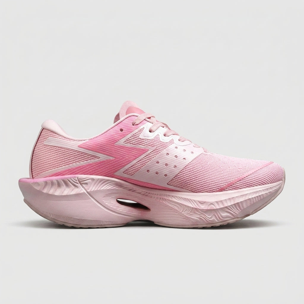 Women's Lace-Up Running Sneakers - Round Toe - Curved Sole - Max Cushion
