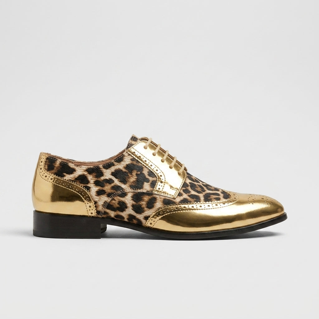 Men's Leopard Print Loafers Slip-On Pointed Toe