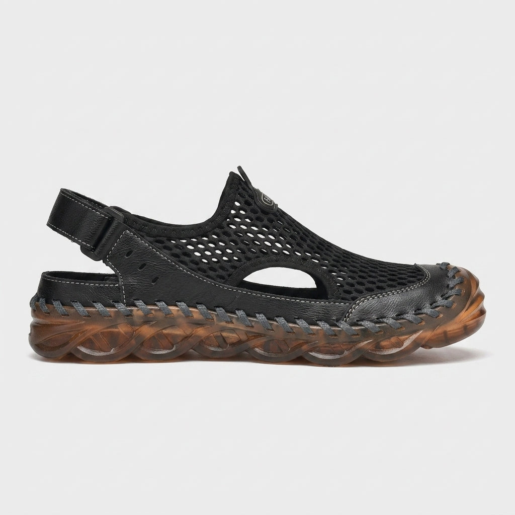 Men's Sandals Mesh Upper Adjustable Straps Rubber Sole