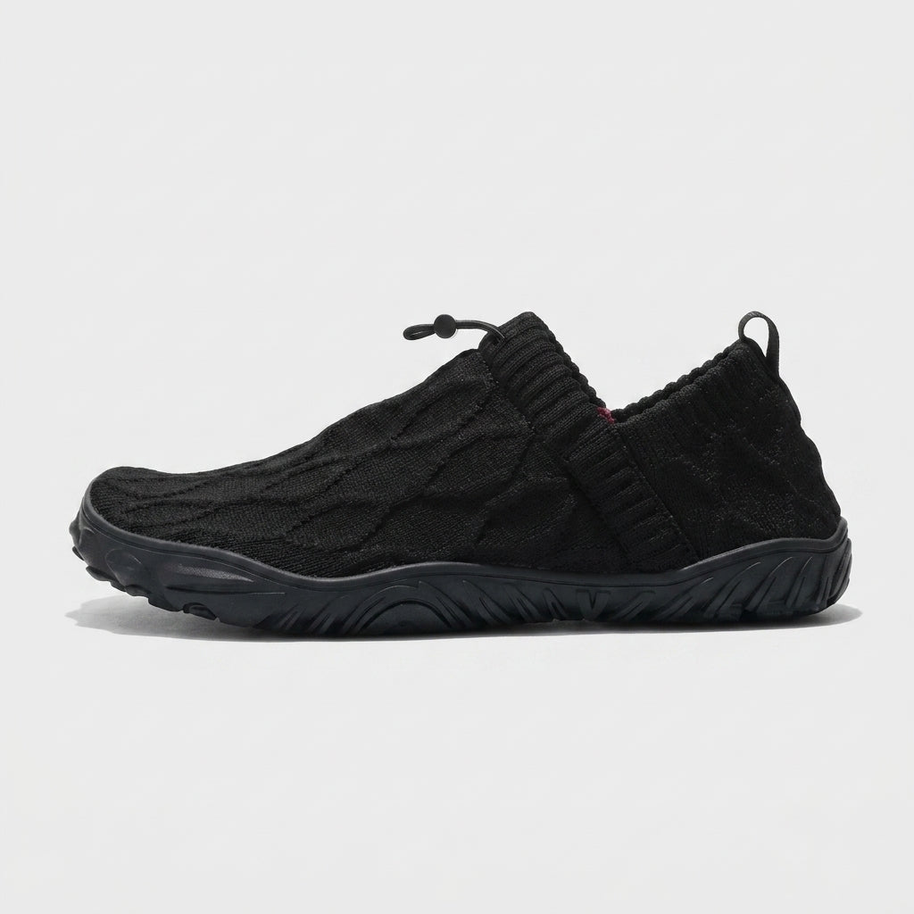 Men's Slip-On Barefoot Sneakers Knit Upper Elastic Collar Lugged Sole