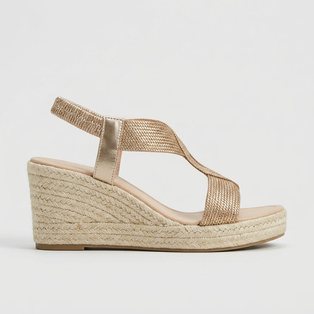 Women's Wedge Sandals Cross-Strap Platform Espadrille Slingback