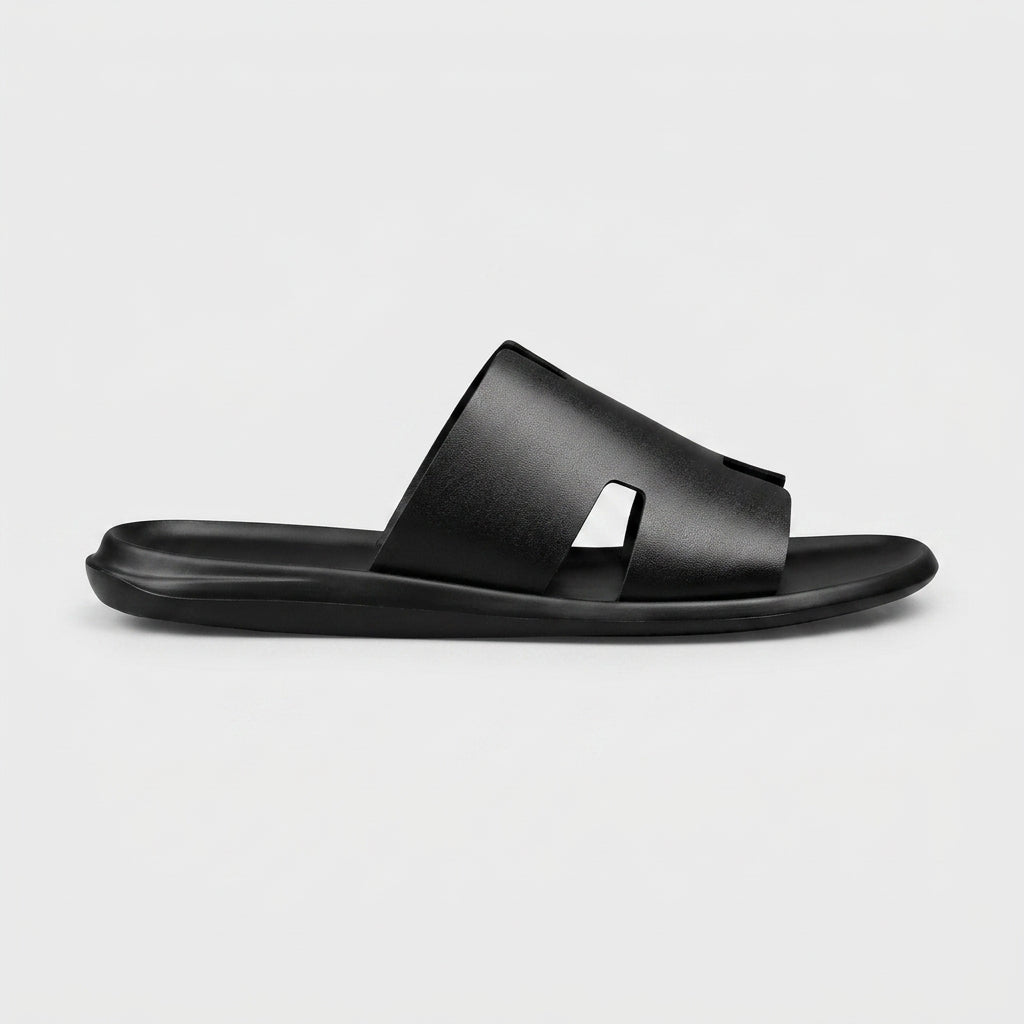 Men's Slide Sandals with Cutout Strap Design