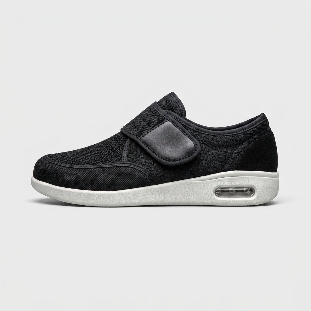 Men's Slip-On Casual Shoes - Round Toe - Mesh Upper - Velcro Strap - Air Sole