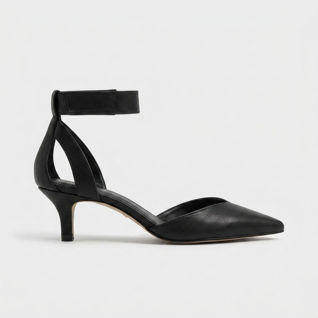 Women's Kitten Heels Pointed Toe Slingback Ankle Strap