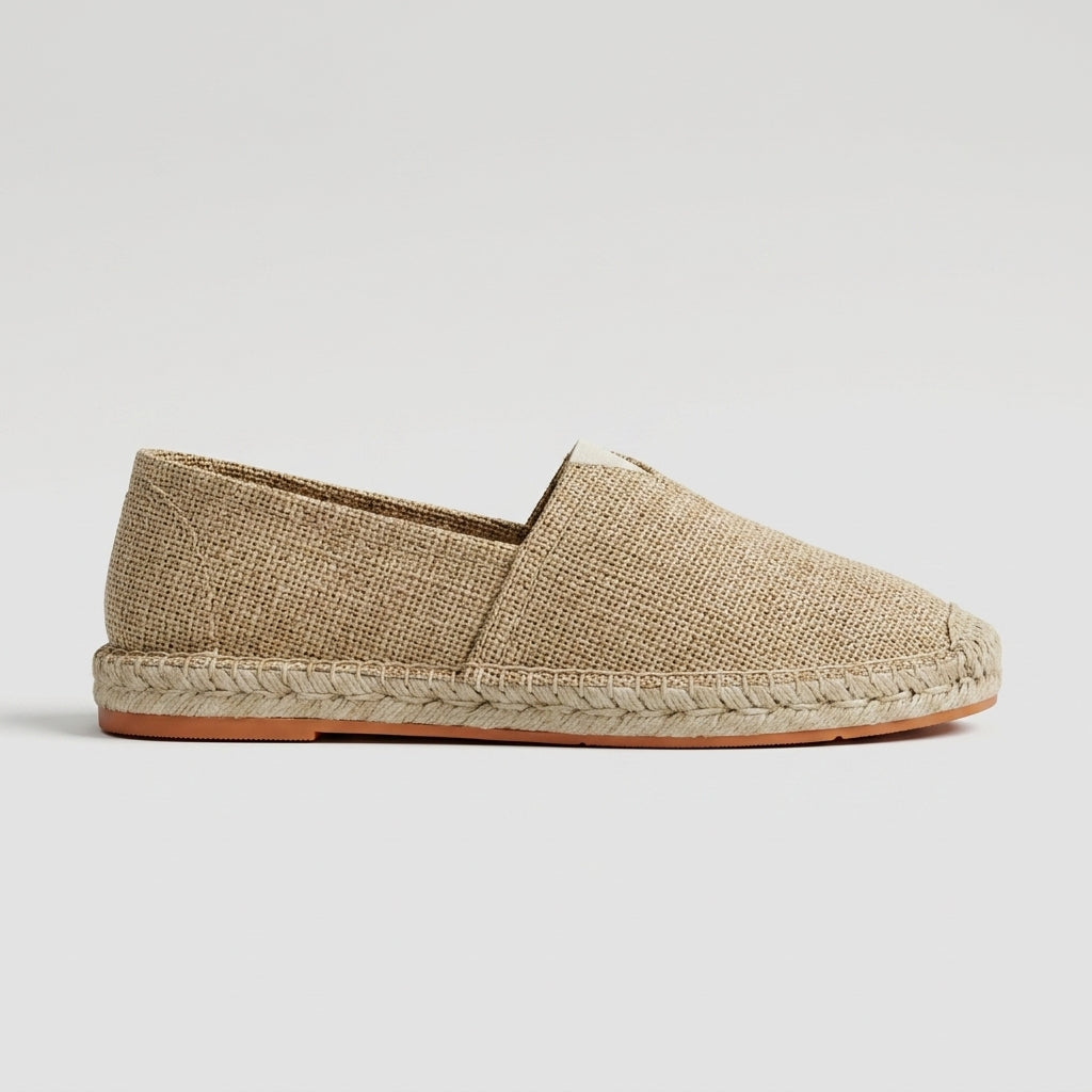 Men's Slip-On Espadrille Mules with Braided Jute Trim