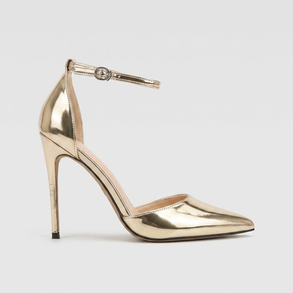 Women's Pointed Toe Ankle Strap Pumps with Stiletto Heel