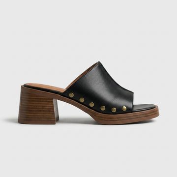 Women's Heeled Sandals - Open-Toe Mules - Block Heel - Platform
