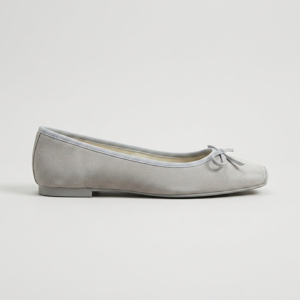 Women's Ballet Flats Square Toe Bow Accent Slip-On