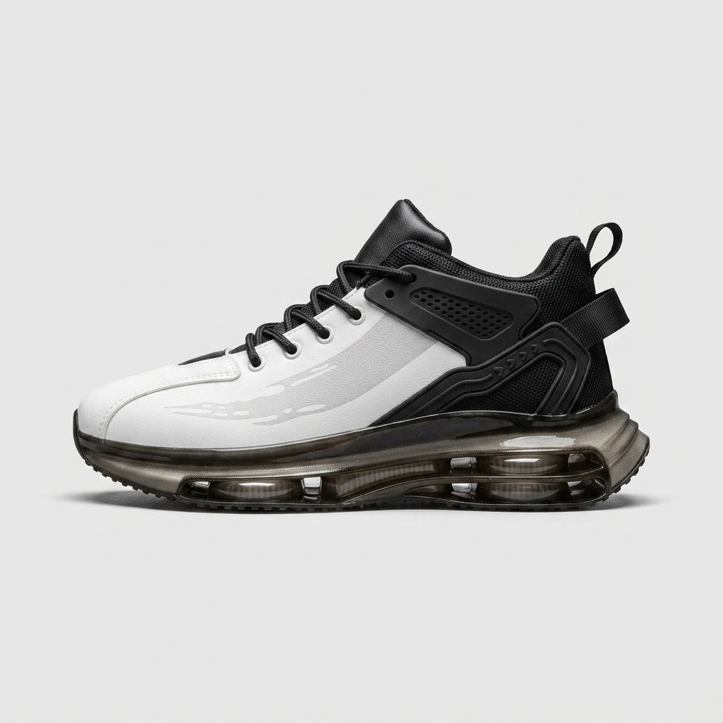 Men's Air Cushion Sneakers - Mixed Material Low-Top Athletic Shoes