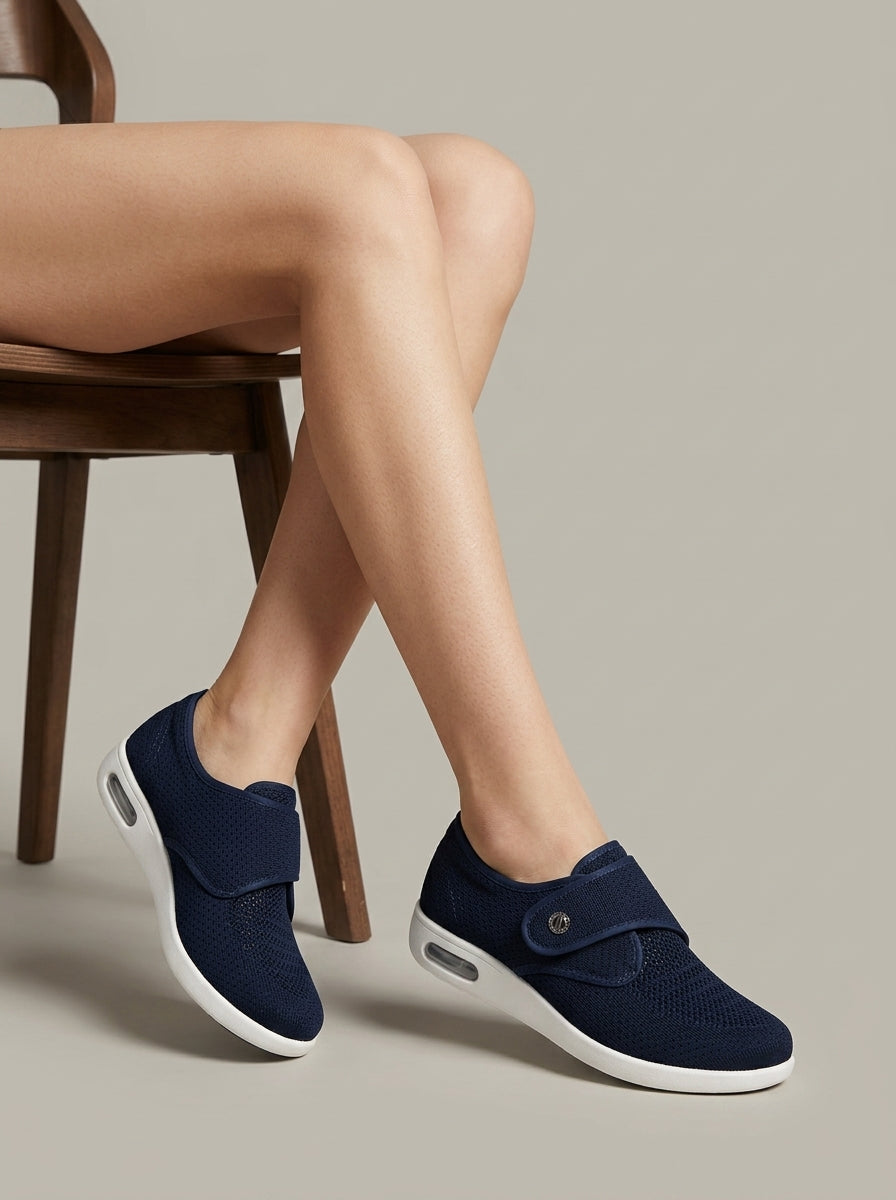 Women's Slip-On Sneakers with Adjustable Strap and Platform Sole