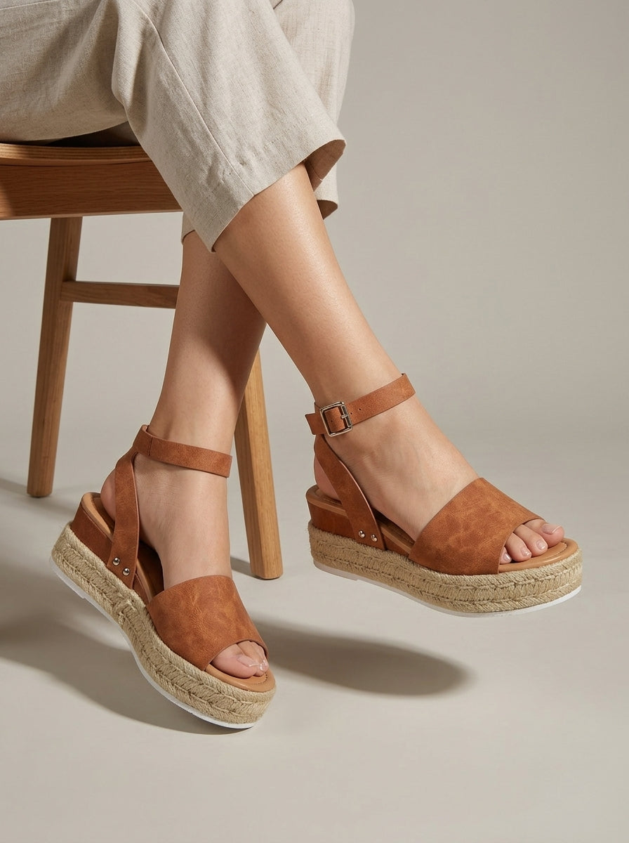 Women's Wedges Platform Espadrille Ankle Strap Sandals