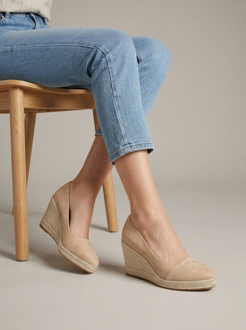 Women's Wedges Espadrille Platform Closed-Toe Slip-On Heels