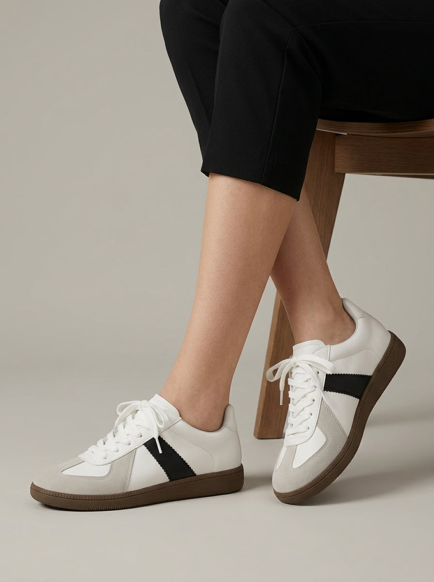 Women's Sneakers Low-Top Retro Basketball-Inspired Lace-Up