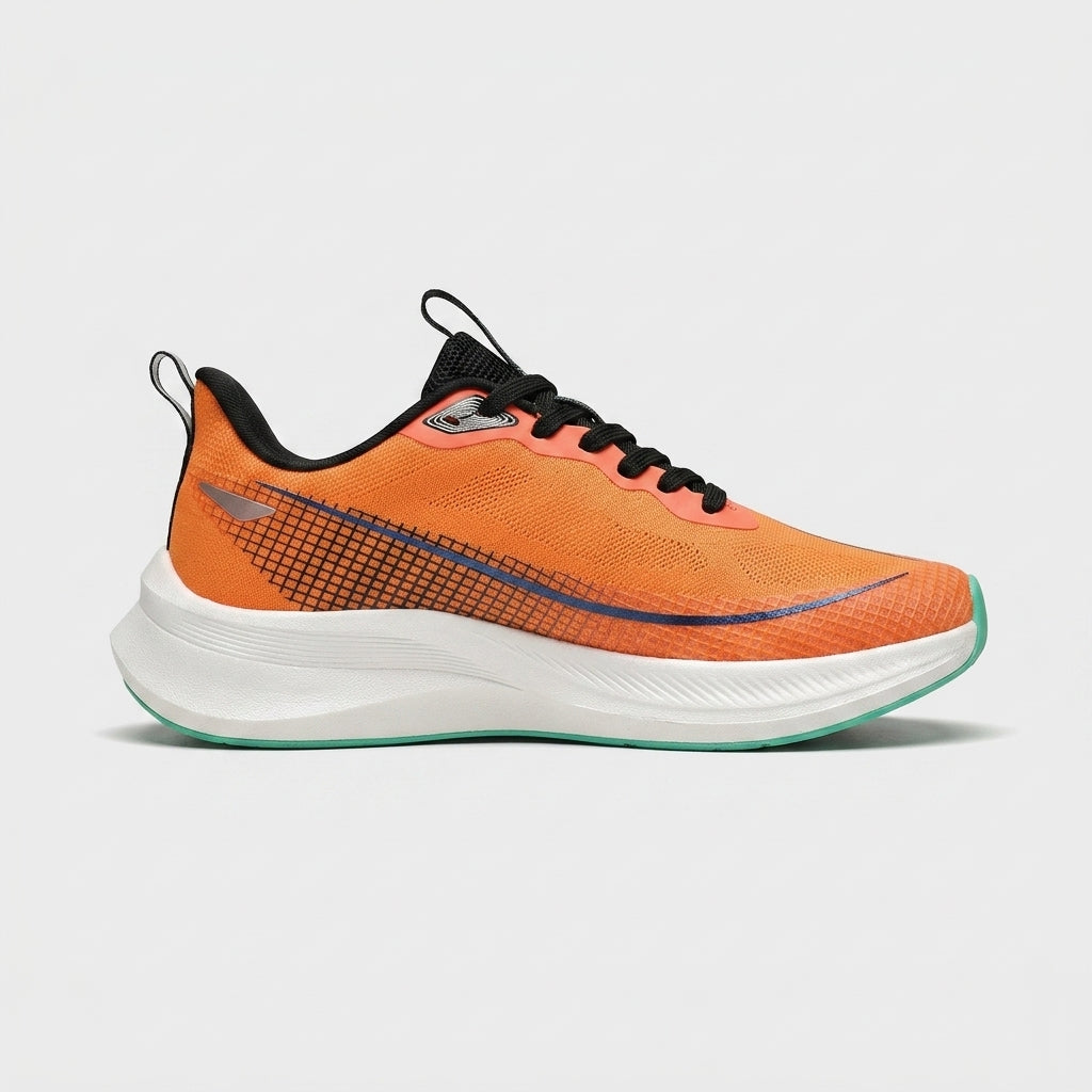 Women's Lace-Up Running Max Cushion Sneakers - Round Toe Curved Sole