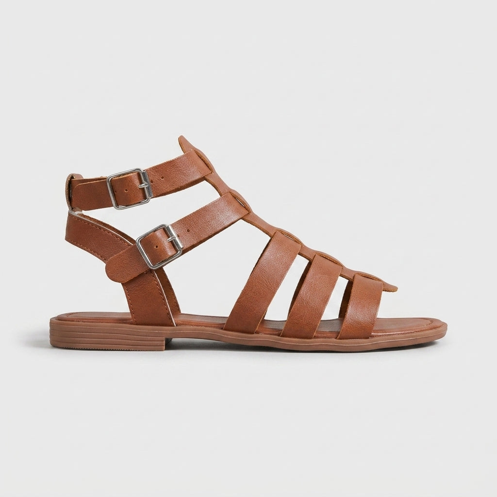 Women's Gladiator Sandals with Buckle Ankle Closure