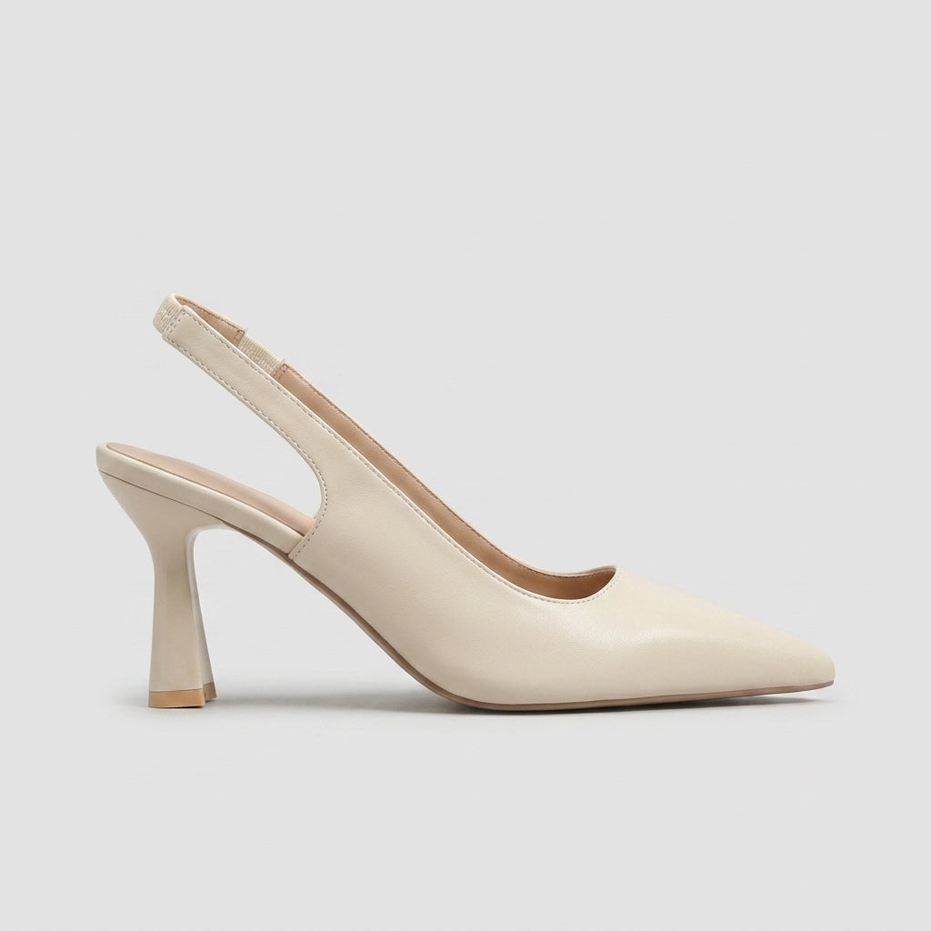 Women's Heels Pointed Toe Slingback Mid Block Heel
