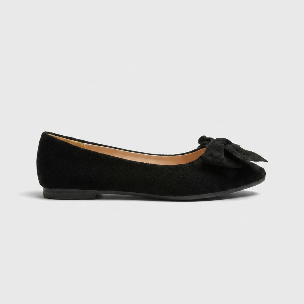 Women's Pointed Toe Ballet Flats with Bow Detail