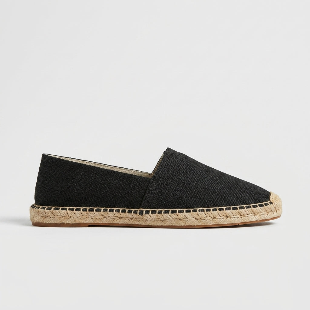 Men's Slip-On Espadrille Mules with Braided Jute Trim