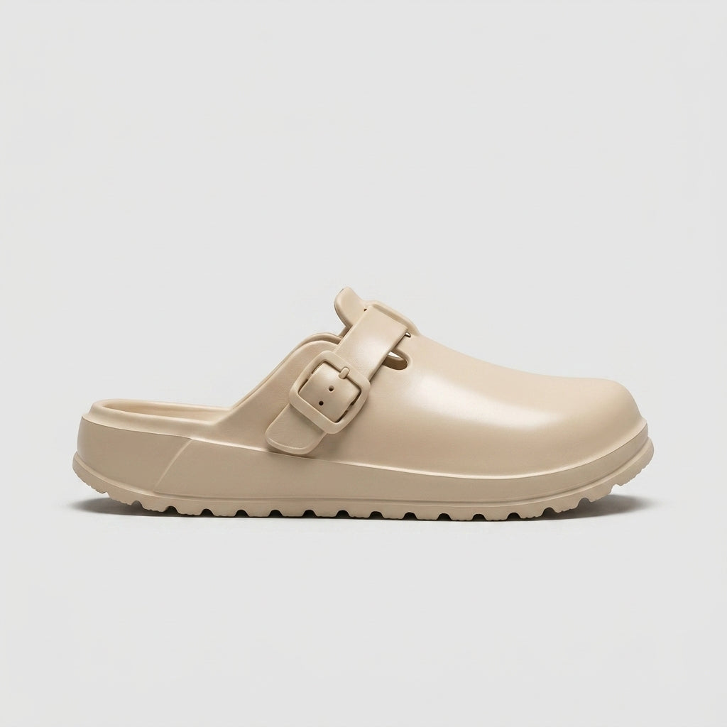 Women's Closed Toe Buckle Clogs with Molded Footbed