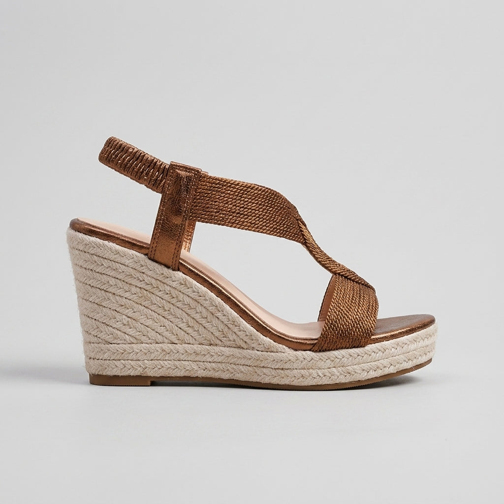 Women's Wedge Sandals Cross-Strap Platform Espadrille Slingback