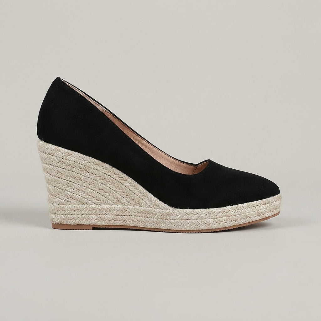 Women's Wedges Espadrille Platform Closed-Toe Slip-On Heels