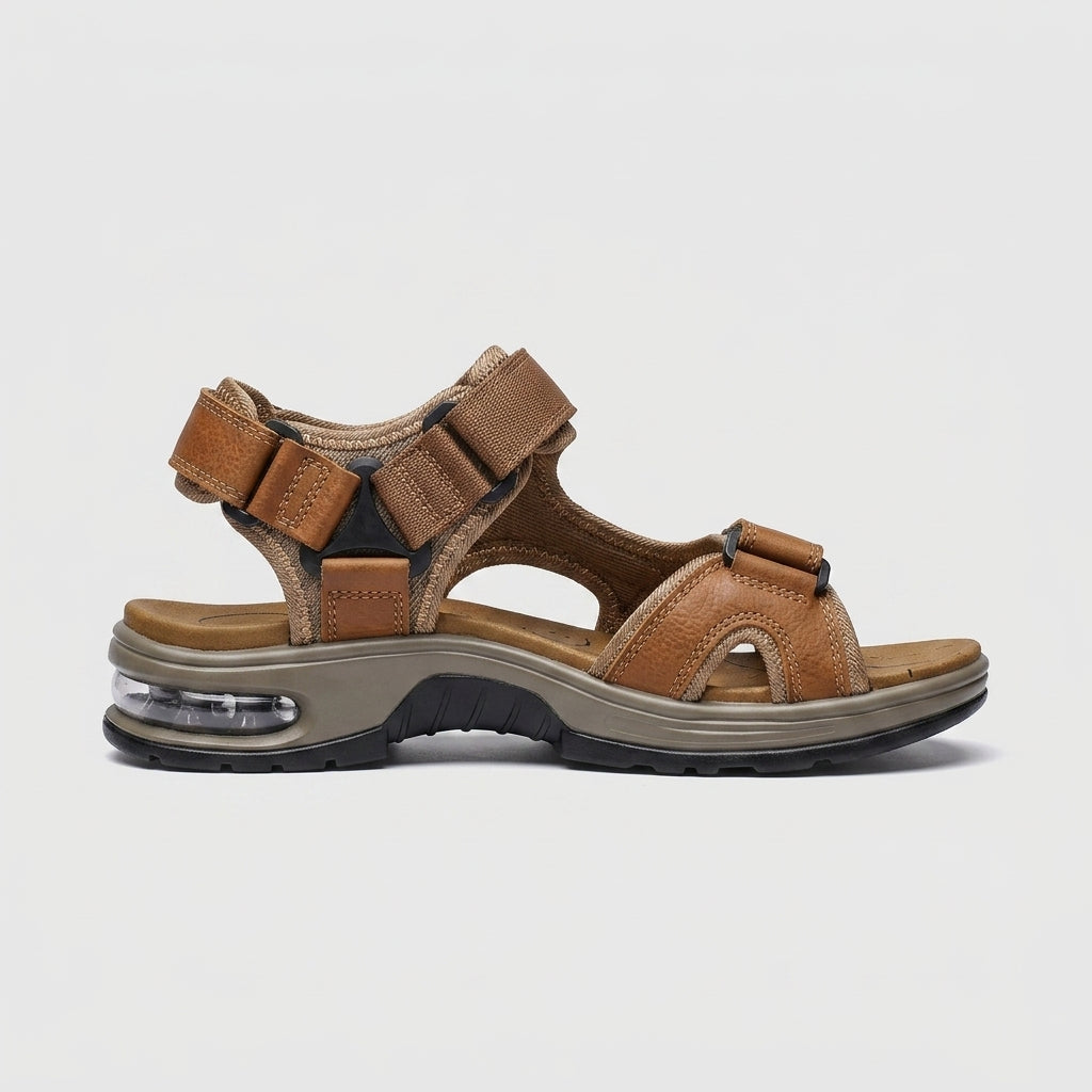 Men's Sport Sandals Open-Toe Hook-and-Loop Strap Air Sole
