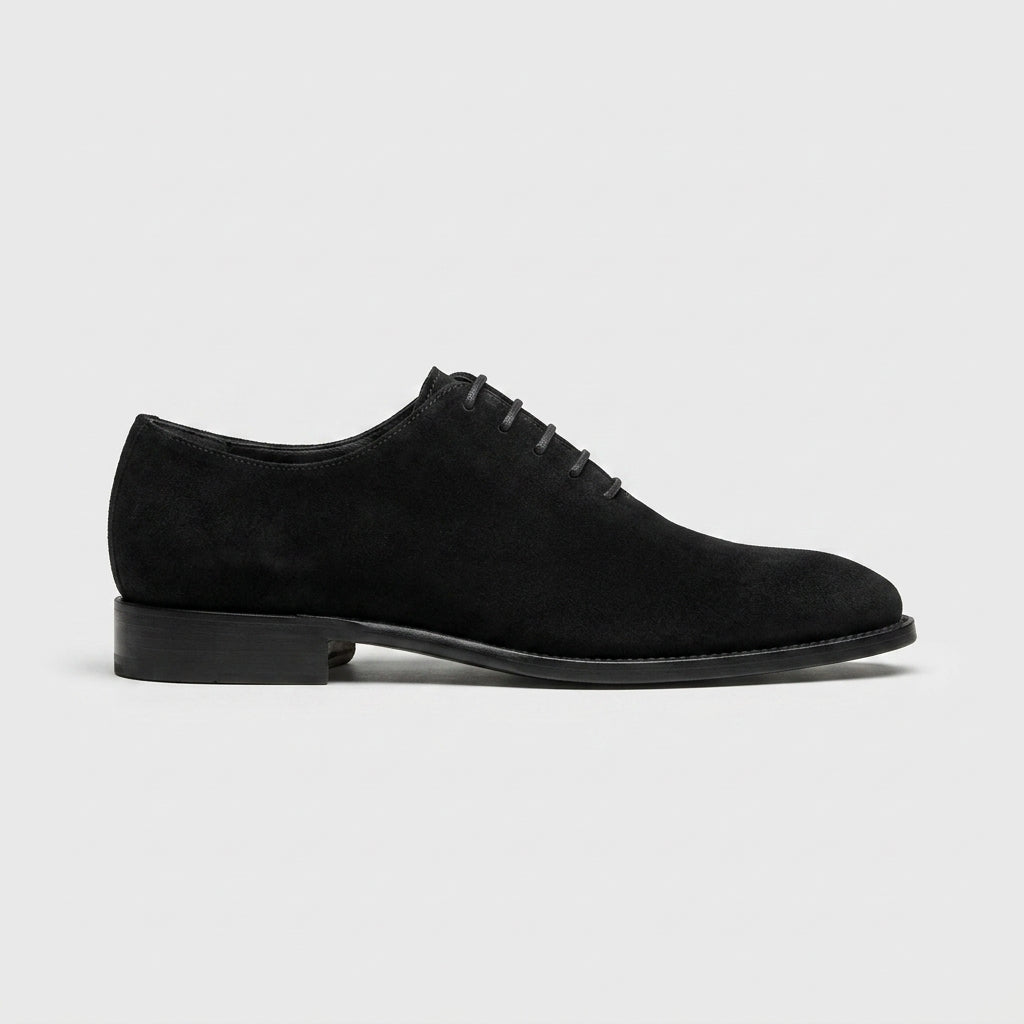 Men's Suede Oxford Shoes with Plain Toe and Lace-Up Closure