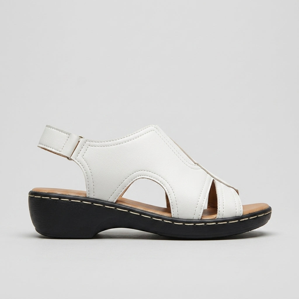 Women's Sandals Low Wedge Cutout Slingback Design