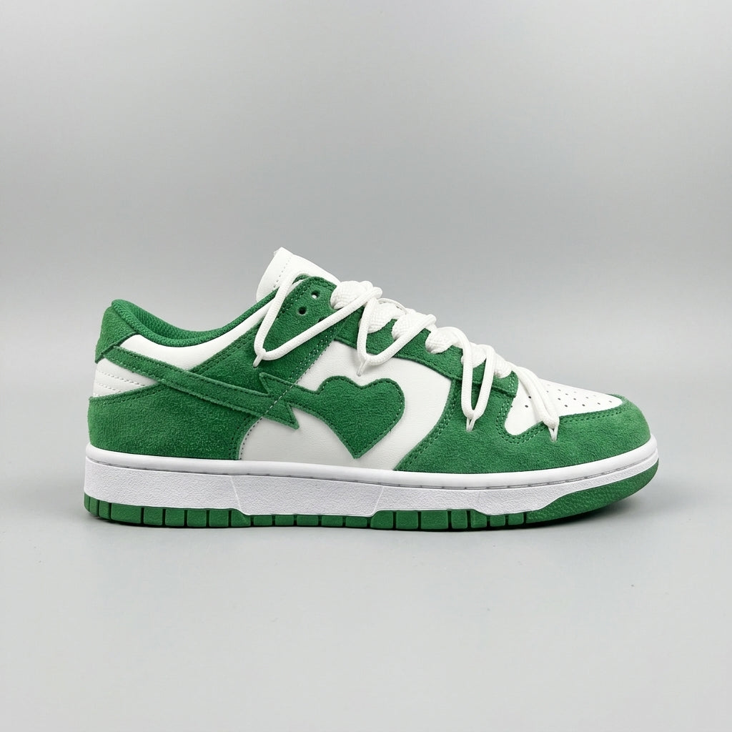 Women's Low-Top Perforated Lace-Up Basketball Sneakers Suede