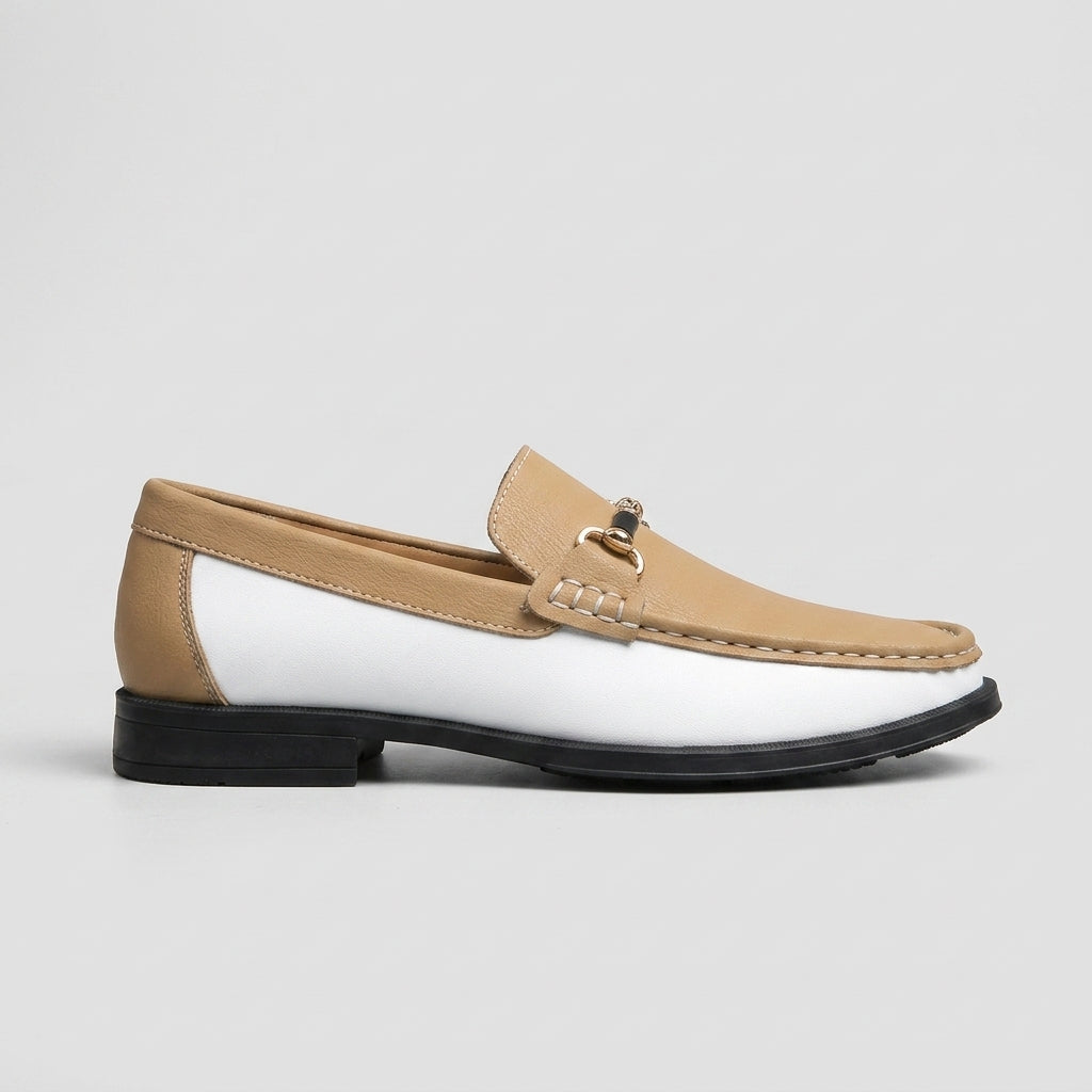 Men's Perforated Chain Bit Slip-On Penny Loafers