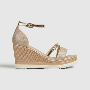 Women's Wedges Glitter Platform Espadrille Ankle Strap Sandals