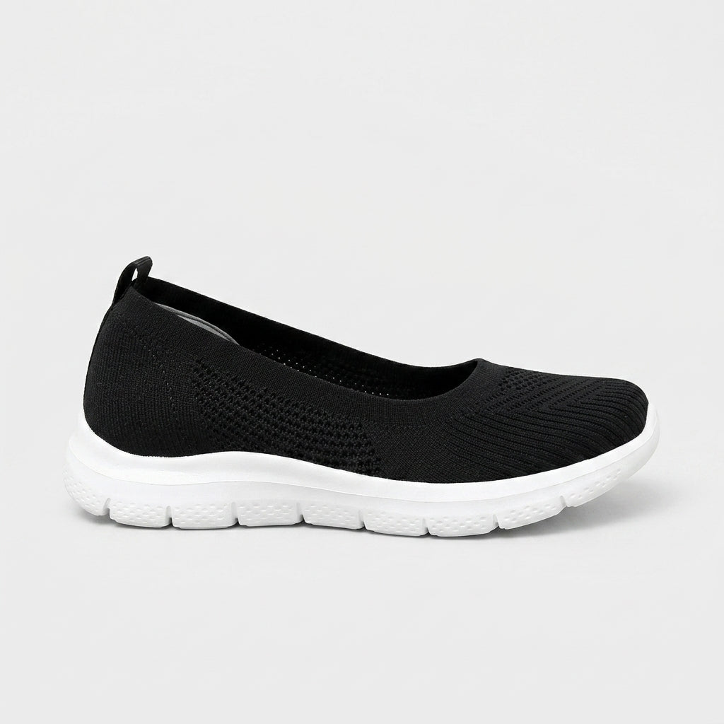 Women's Slip-On Sneakers Knit Upper Rounded Toe Rubber Sole