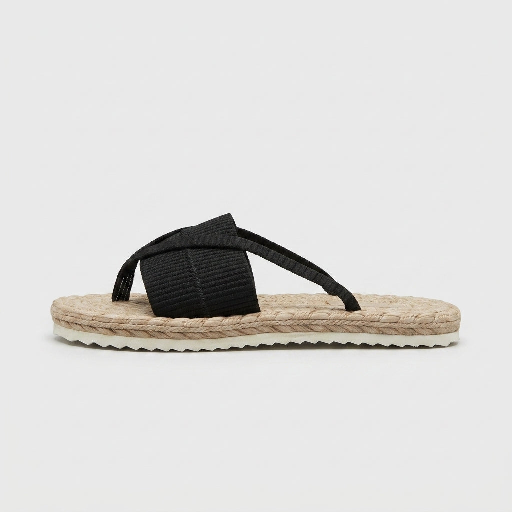 Women's Espadrille Thong Sandals with Braided Jute Sole