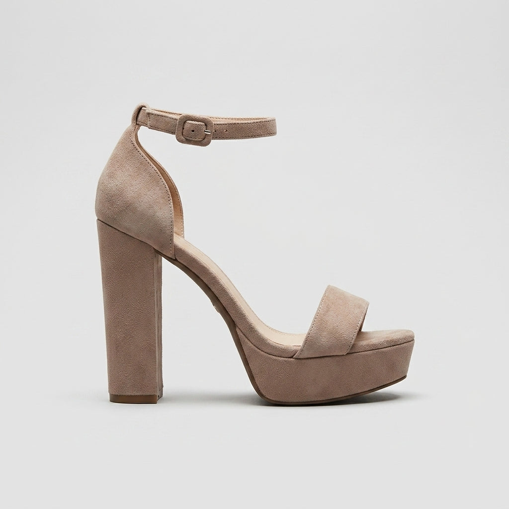 Women's Platform Heels Block Heel Ankle Strap Pearl Charm