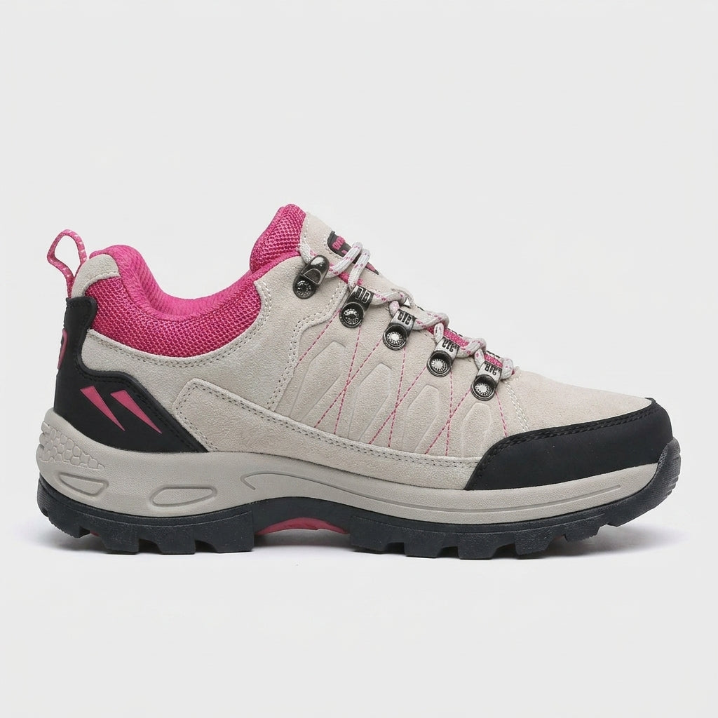 Women's Low-Cut Lace-Up Hiking Shoes with Lugged Rubber Sole