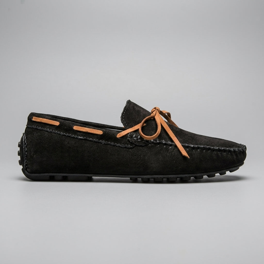 Men's Loafers Suede Moccasin Bow Lace Driving Penny Loafers