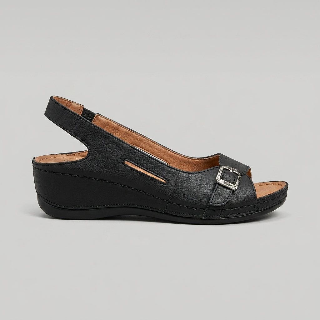Women's Wedges Open-Toe Slingback Buckle Strap Platform Sandals