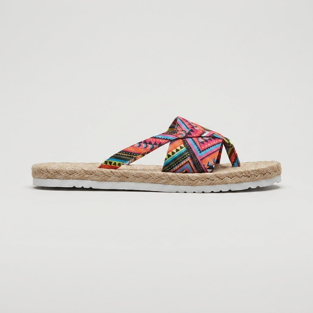 Women's Espadrille Thong Sandals with Braided Jute Sole