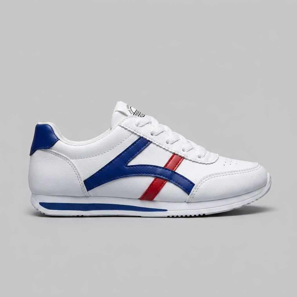 Women's Sneakers Low-Top Lace-Up Contrast Stripe Retro Athletic