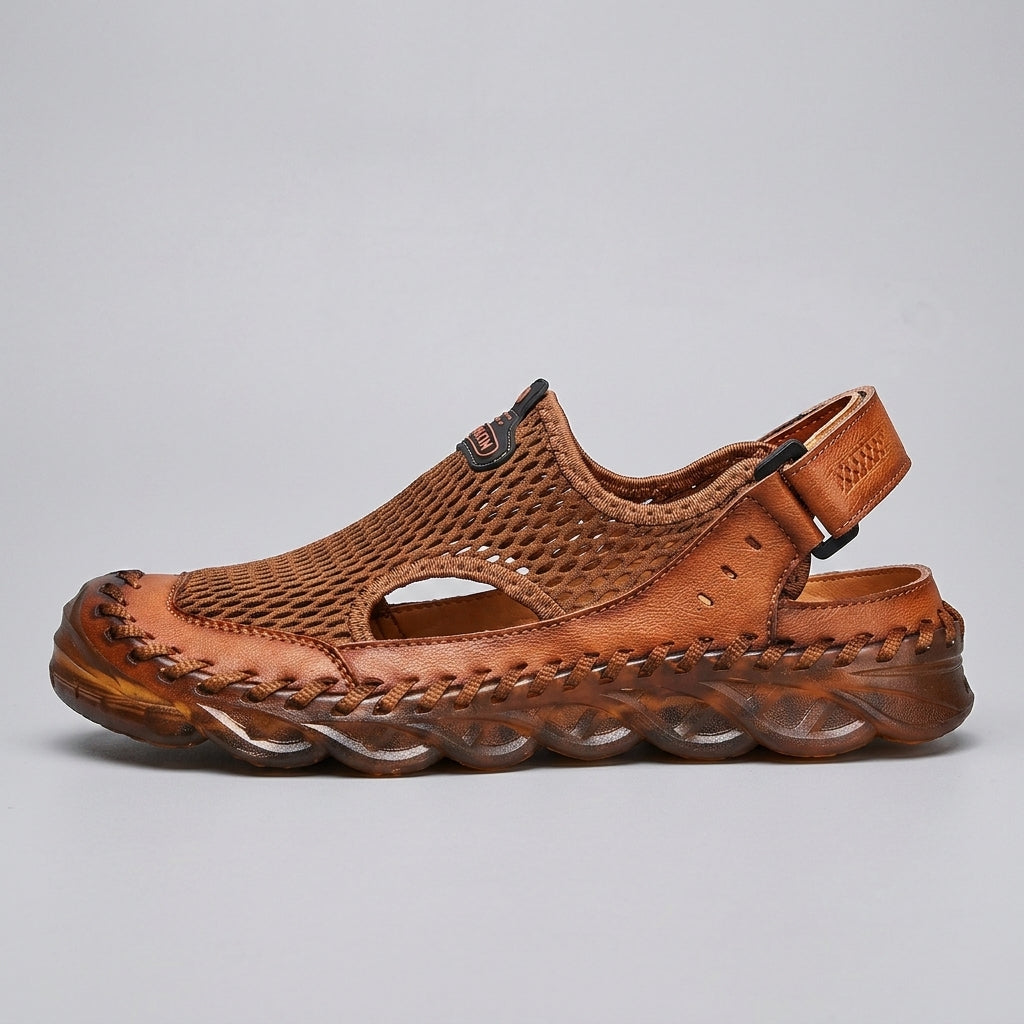 Men's Sandals Mesh Upper Adjustable Straps Rubber Sole