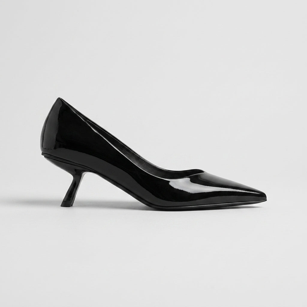 Women's Pumps Pointed-Toe Low Block Heel Slip-On Kitten Heels