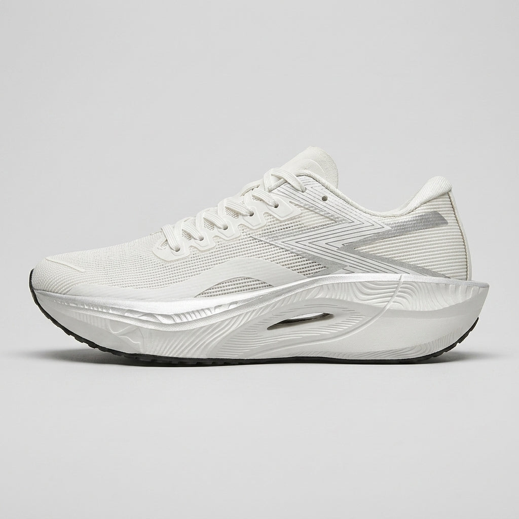Women's Lace-Up Running Sneakers - Round Toe - Curved Sole - Max Cushion