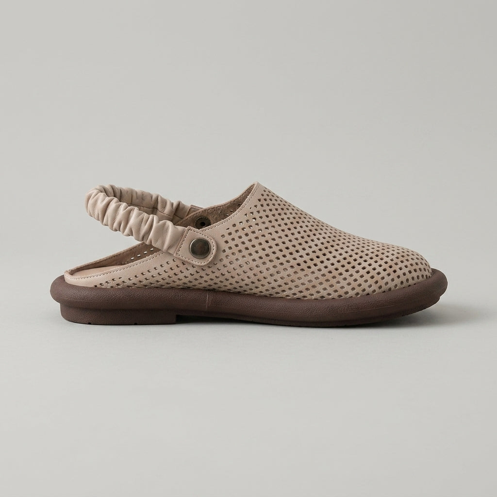 Women's Flats Perforated Slingback Closed-Toe Slip-On