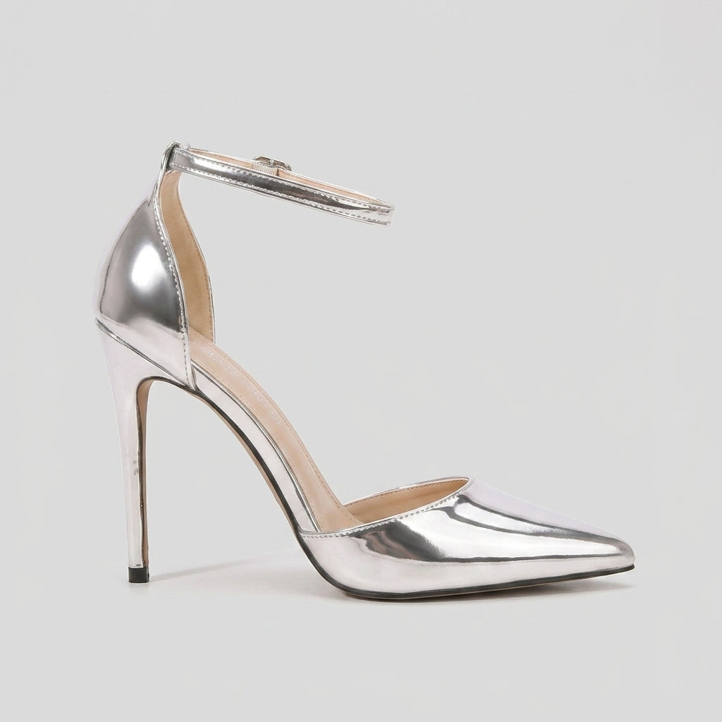 Women's Pointed Toe Ankle Strap Pumps with Stiletto Heel