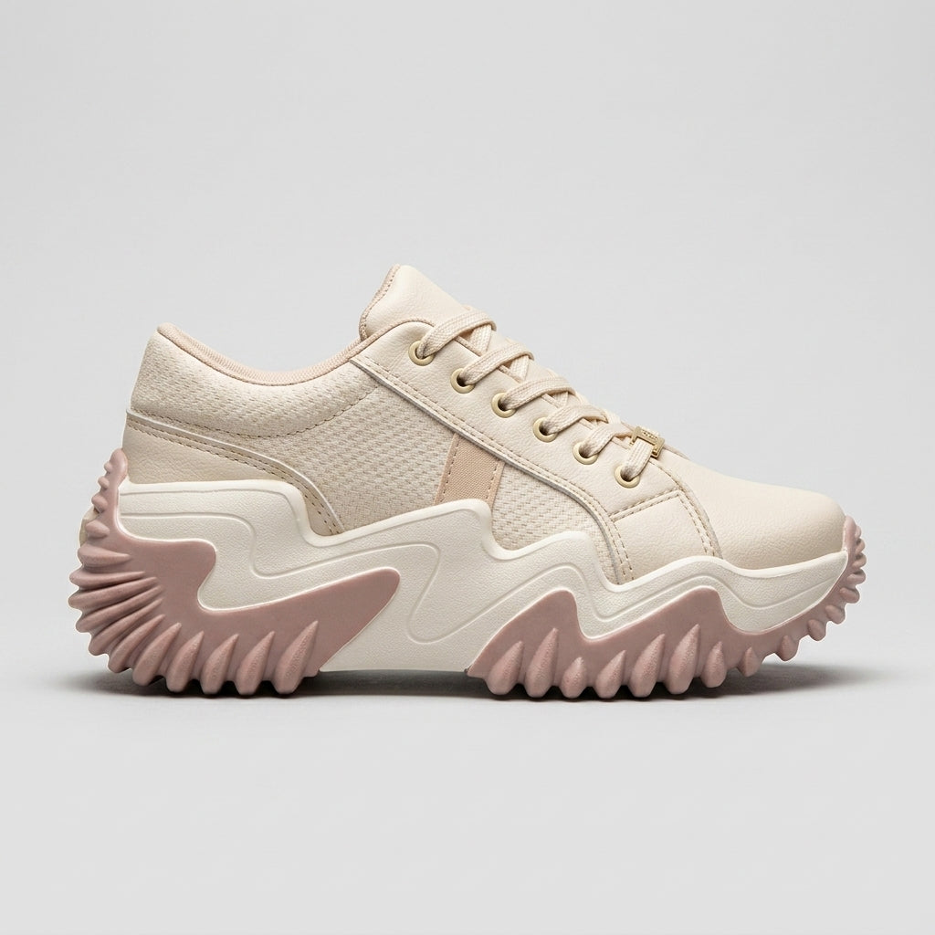 Women's Sneakers Platform Lace-Up Chunky Sole Low-Top