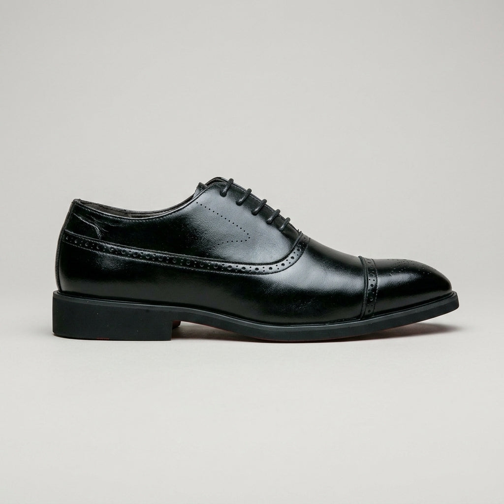 Men's Oxfords Cap-Toe Brogue Lace-Up Dress Shoes