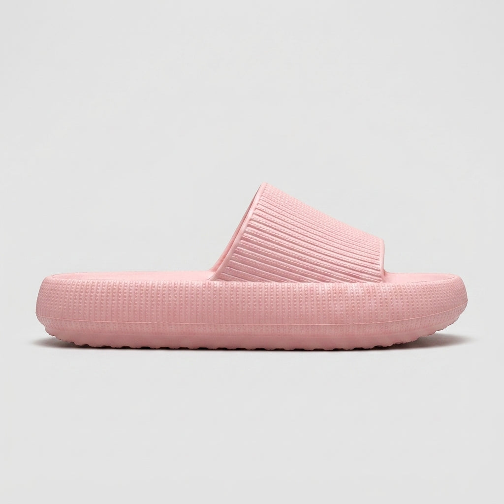 Women's Slippers Wide Strap Textured Platform Slide Cushioned