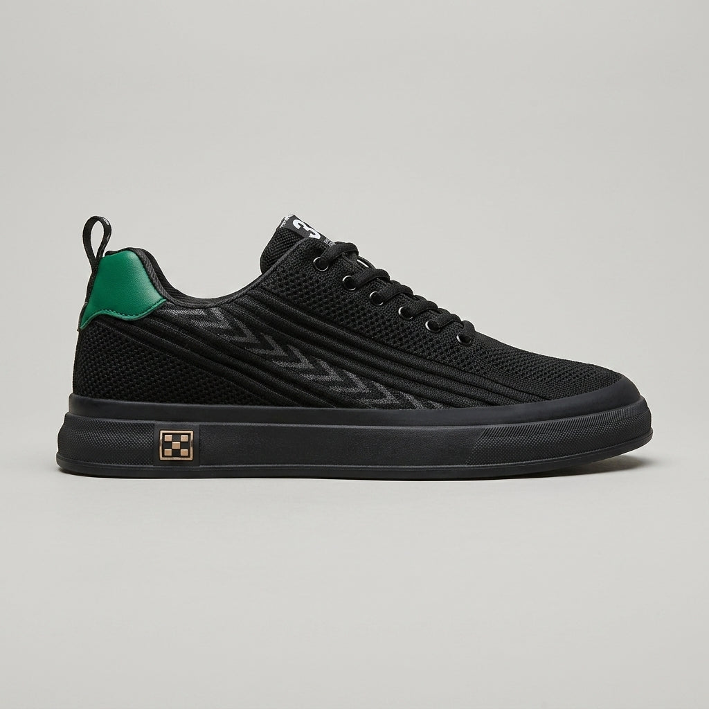 Men's Sneakers Mesh Upper Chevron Stripe Lace-Up Low-Top - 6cm