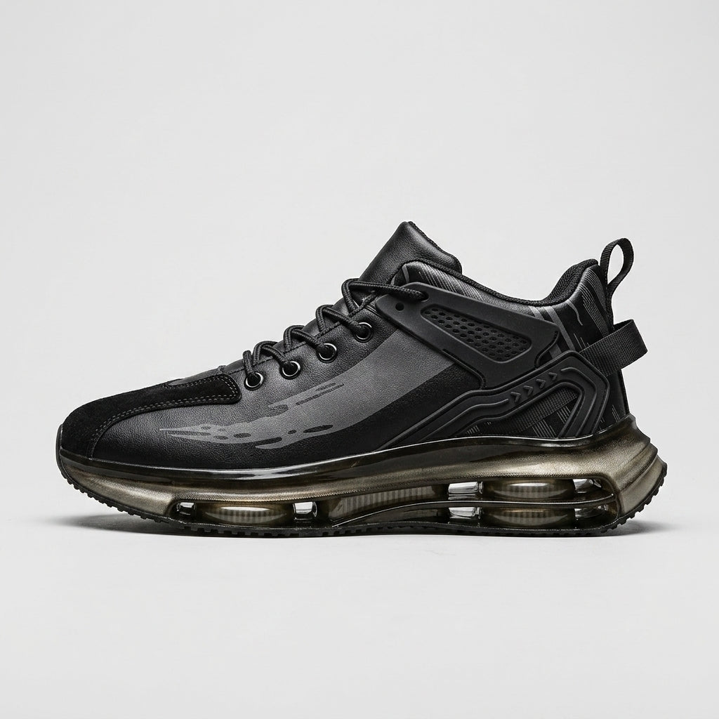 Men's Air Cushion Sneakers - Mixed Material Low-Top Athletic Shoes
