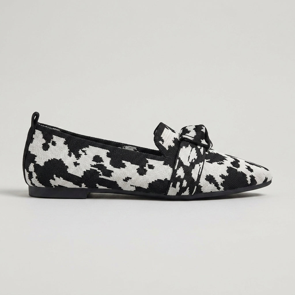 Women's Flats Pointed Toe Knotted Bow Slip-On Knit Loafers